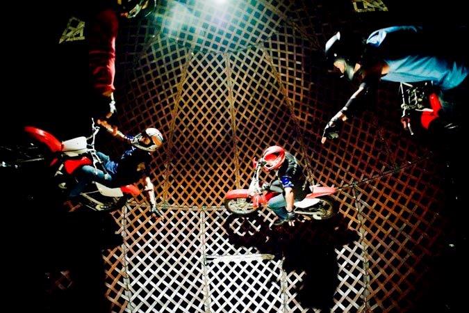 Stunt riders crash after theft forces them to use unmodified bikes